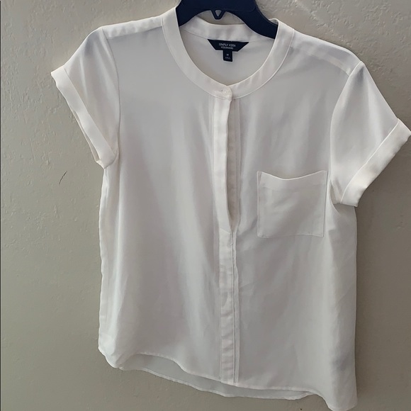 Simply Vera Wang White Button Down blouse - Picture 1 of 2